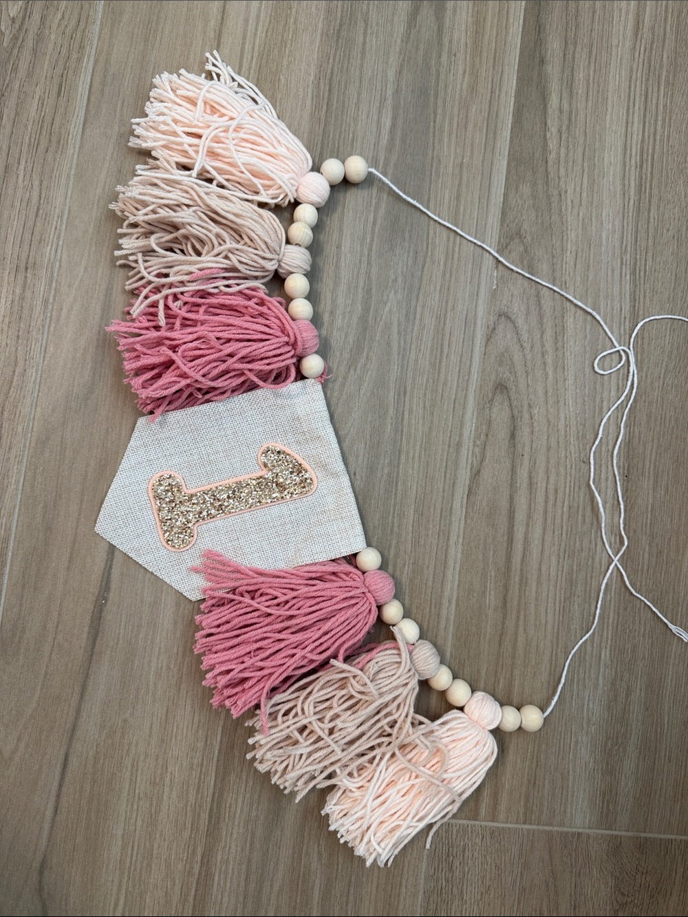 Tassel Birthday Banner with Glitter Number 1